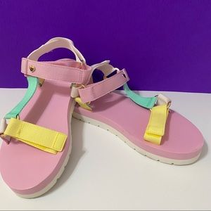 Stoney Clover x Target , Size 10 ,Multicolor Pink/Green/Yellow Sport Sandals NWT